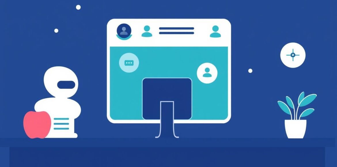 f8f0af99b6b634e4083c4a43349872ecb7721a8dca1bf61045b33938af3e73a3.jpg Illustration of a virtual receptionist powered by TheAgentBot technology.